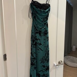 Vici Strapless Teal and Black Dress